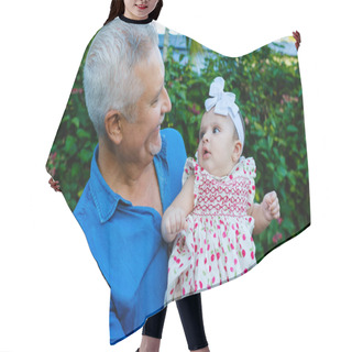 Personality  Grandfather And Baby Granddaughter  Hair Cutting Cape