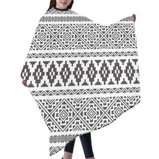 Personality  Seamless Ethnic Pattern In Black And White Color. Aztec Tribal Vector Design Hair Cutting Cape