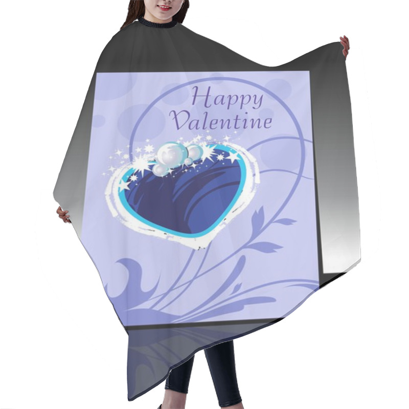 Personality  Vector Happy Valentine Day Greeting Card Hair Cutting Cape