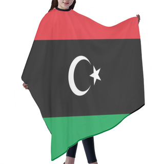 Personality  Libya Flag Official Of The Right Proportions, Crescent Star, Stylish Vector Illustration EPS10 Hair Cutting Cape