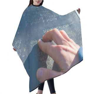 Personality  Braille Text And Hand, Blind People Book, White And Reading With Hand Hair Cutting Cape