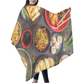 Personality  Assorted Chinese Food Set Hair Cutting Cape
