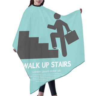 Personality  Walk Up Stairs Symbol Vector Illustration Hair Cutting Cape