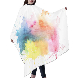 Personality  Abstract Watercolor Aquarelle Hand Drawn Blot Colorful Paint Splatter Stain Hair Cutting Cape