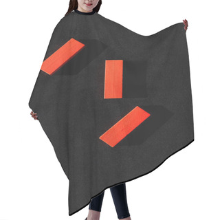 Personality  Top View Of Three Red Blocks On Black Background Hair Cutting Cape