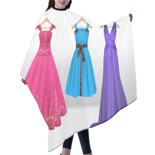 Personality  Woman Beautiful Dresses On Hanger Hair Cutting Cape