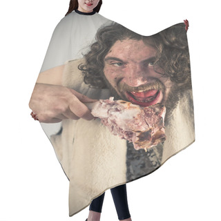 Personality  Realistic Caveman Eating Hair Cutting Cape