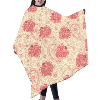 Personality  Heart Of Pomegranate Fruit And Paisley.Seamless Pattern Hair Cutting Cape