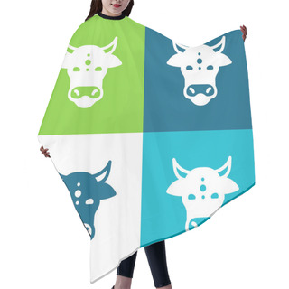 Personality  Animal Flat Four Color Minimal Icon Set Hair Cutting Cape
