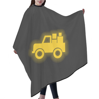 Personality  All Terrain Vehicle With Cargo Yellow Glowing Neon Icon Hair Cutting Cape