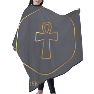 Personality  Ankh Cross Golden Line Premium Logo Or Icon Hair Cutting Cape
