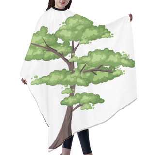 Personality  A Vibrant, Stylized Vector Graphic Of A Tree Hair Cutting Cape