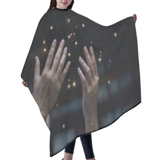 Personality  Respect And Pray And Stardust On City At Night Background Hair Cutting Cape