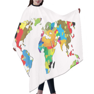 Personality  Roughly Sketched Out World Map As Global Business Concepts Hair Cutting Cape