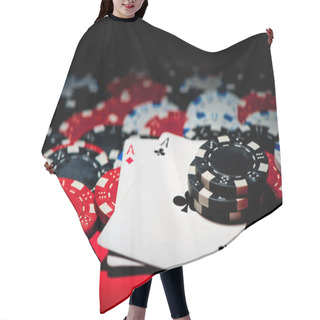 Personality  Pair Of Aces And Poker Chips Hair Cutting Cape