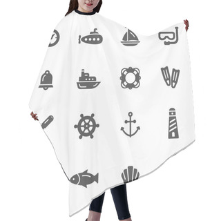 Personality  Nautical Icons Set Hair Cutting Cape