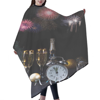 Personality  New Year, Sparkling Wine, Candles, Happy New Year Hair Cutting Cape