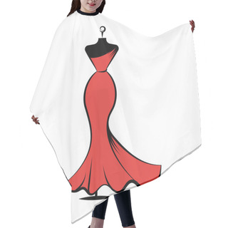 Personality  Dummy Dress Hand Drawing Illustration Vector Hair Cutting Cape
