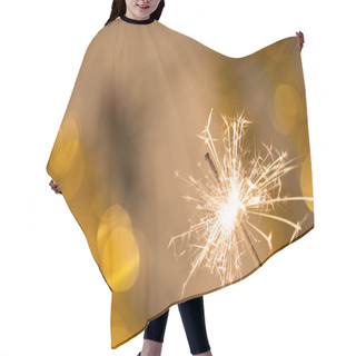 Personality  Colorful Sparkler, Close-up. Hair Cutting Cape