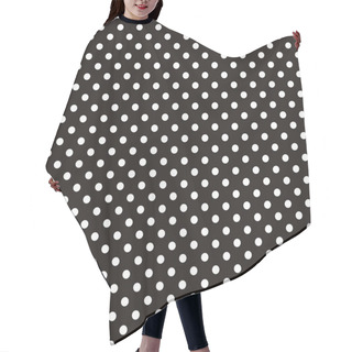 Personality  Seamless Vector Dark Pattern With White Polka Dots On Black Background. Hair Cutting Cape
