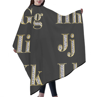 Personality  Golden Alphabet With Diamonds Hair Cutting Cape
