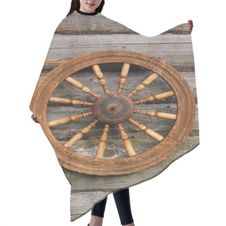 Personality  Spinning Wheel On The Blockhouse Wall Hair Cutting Cape
