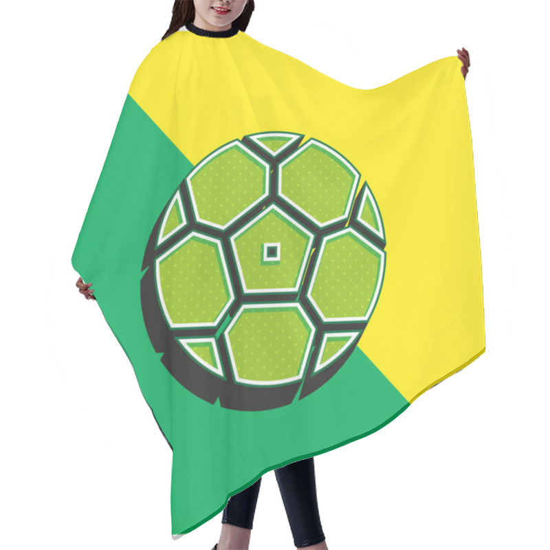 Personality  Ball Green And Yellow Modern 3d Vector Icon Logo Hair Cutting Cape