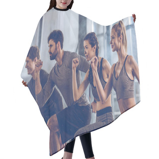 Personality  Sporty People Exercising In Gym  Hair Cutting Cape