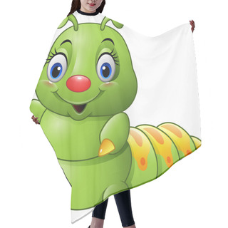 Personality  Cartoon Green Caterpillar Hair Cutting Cape