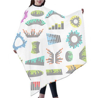 Personality  Set Of Cororful Music Equalizer Vector Design Elements Hair Cutting Cape