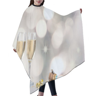 Personality  Festive Champagne Flutes Hair Cutting Cape