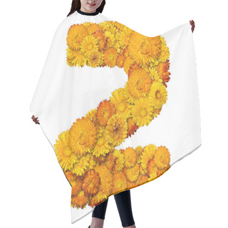 Personality  Number From Yellow And Orange Flowers Hair Cutting Cape