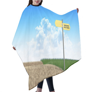Personality  Green Pastures Sign Hair Cutting Cape