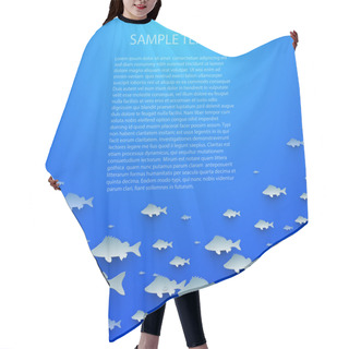 Personality  Blue Abstract Vector Background With Fish Hair Cutting Cape