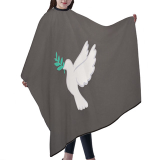 Personality  Top View Of White Dove As Symbol Of Peace On Black Background Hair Cutting Cape