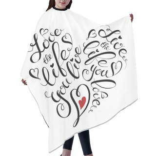 Personality  Heart Lettering. Hair Cutting Cape