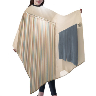 Personality  Colorful Closed Shower Curtain In A Windowless Bathroom Hair Cutting Cape