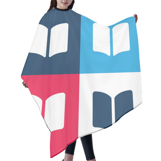 Personality  Book Opened Filled Reading Tool Blue And Red Four Color Minimal Icon Set Hair Cutting Cape