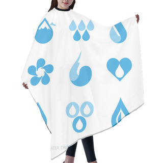 Personality  Water Drop Shapes Collection. Vector Icon Set At 1 And 2 Colors. Hair Cutting Cape