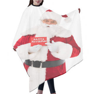 Personality  Santa Claus Holding Letter Hair Cutting Cape
