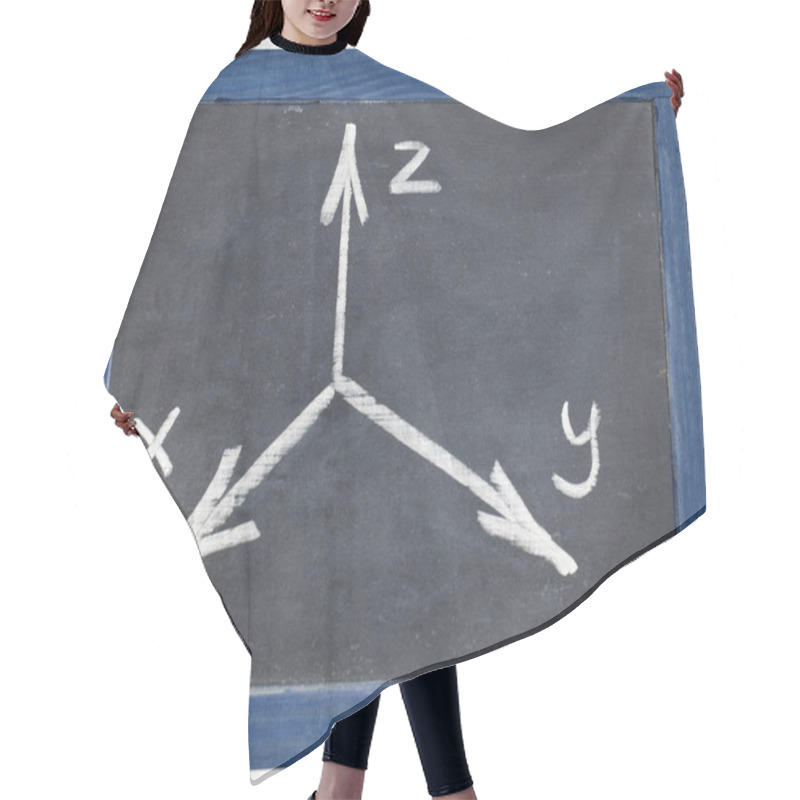 Personality  Cartesian Coordinates Xyz On Blackboard Hair Cutting Cape