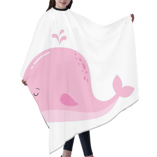 Personality  Cute Cartoon Whale. Adorable Little Pink Whale Vector Illustration Collection. Kawaii Animal Hair Cutting Cape
