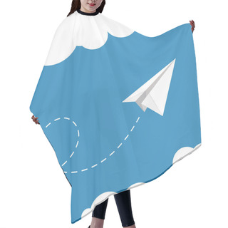Personality  Vector Illustration Of Paper Plane Hair Cutting Cape