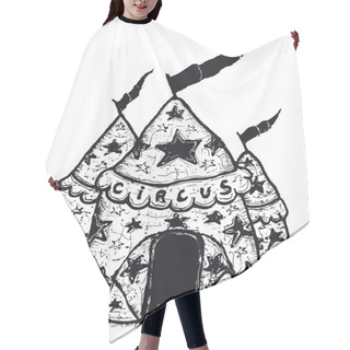 Personality  Hand Drawn Big Top With Banners Hair Cutting Cape