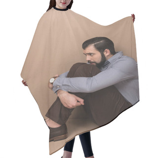 Personality  Depressed Man In Box Hair Cutting Cape