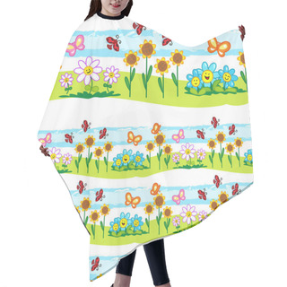 Personality  Spring Elements Vector Seamless Line Hair Cutting Cape