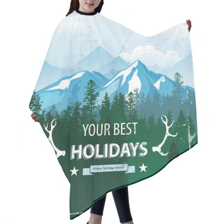 Personality  Landscape With Forest And Mountains Hair Cutting Cape