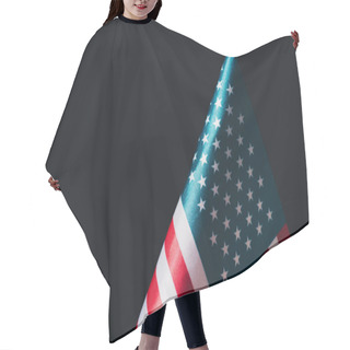 Personality  Usa National Flag On Flagpole Isolated On Black, Memorial Day Concept Hair Cutting Cape
