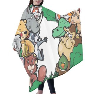 Personality  Animal Group Forest Scenery Hair Cutting Cape