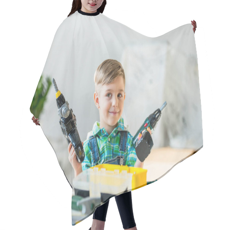 Personality  Little Boy With Tools Hair Cutting Cape